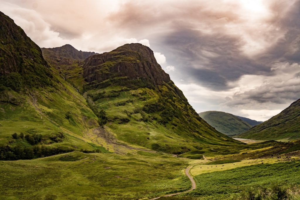 The Three Sisters of Glencoe in the Scottish Highlands, Scotland