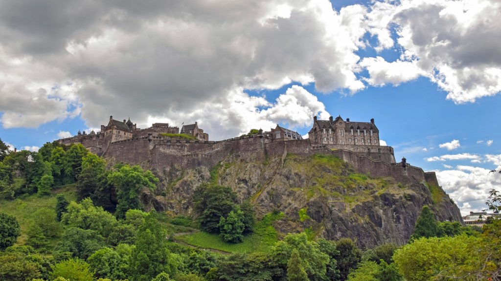 Edinburgh Castle dominating the skyline of Scotland's capital city