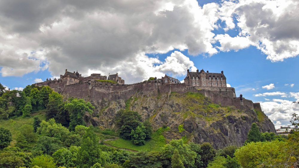 Edinburgh Castle dominating the skyline of Scotland's capital city