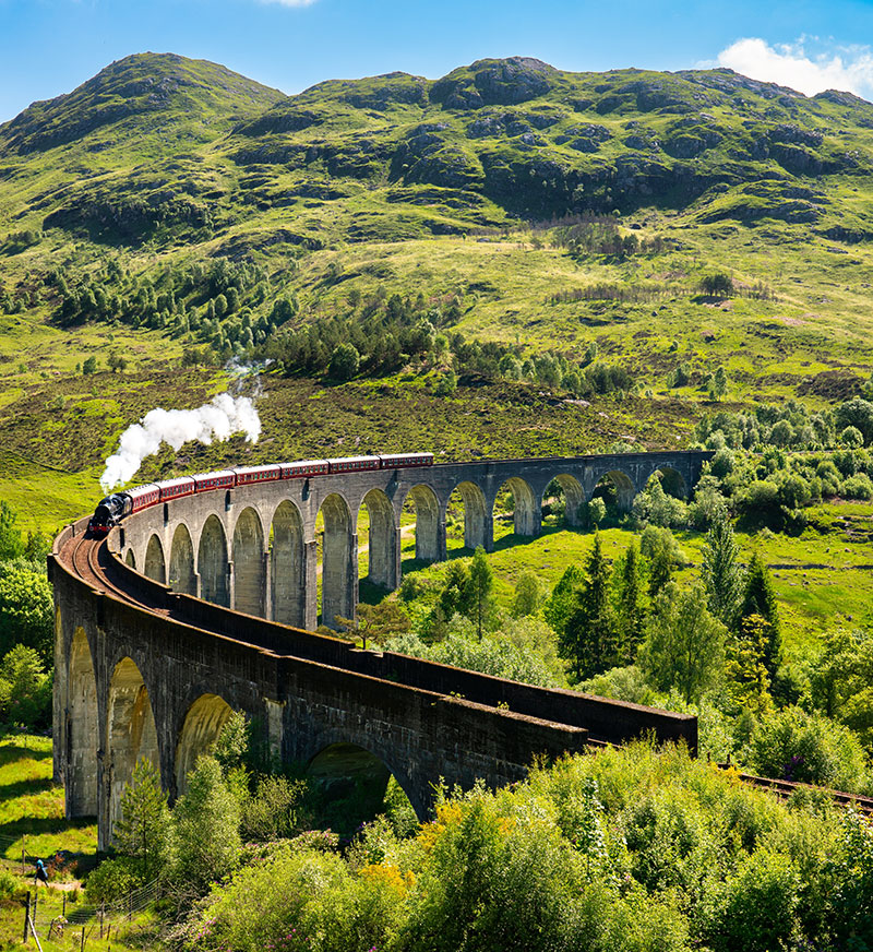jacobite  train over glenfinnan viaduct